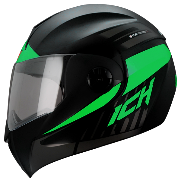 Casco Abatible ICH 3110/RUS/negro mate-verde neón/XL