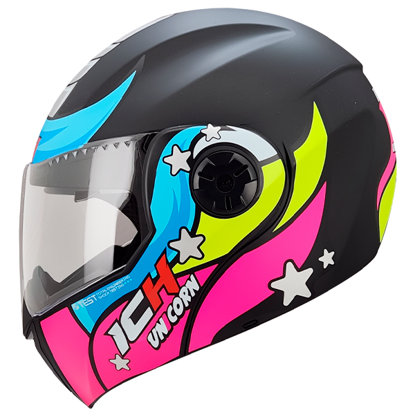 Casco Abatible ICH 3110S/UNICORN/negro mate-fucsia/XS