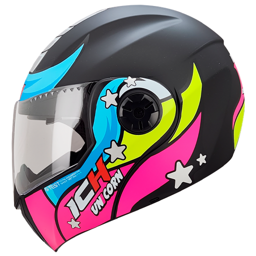 [RF183] Casco Abatible ICH 3110S/UNICORN/negro mate-fucsia/XS